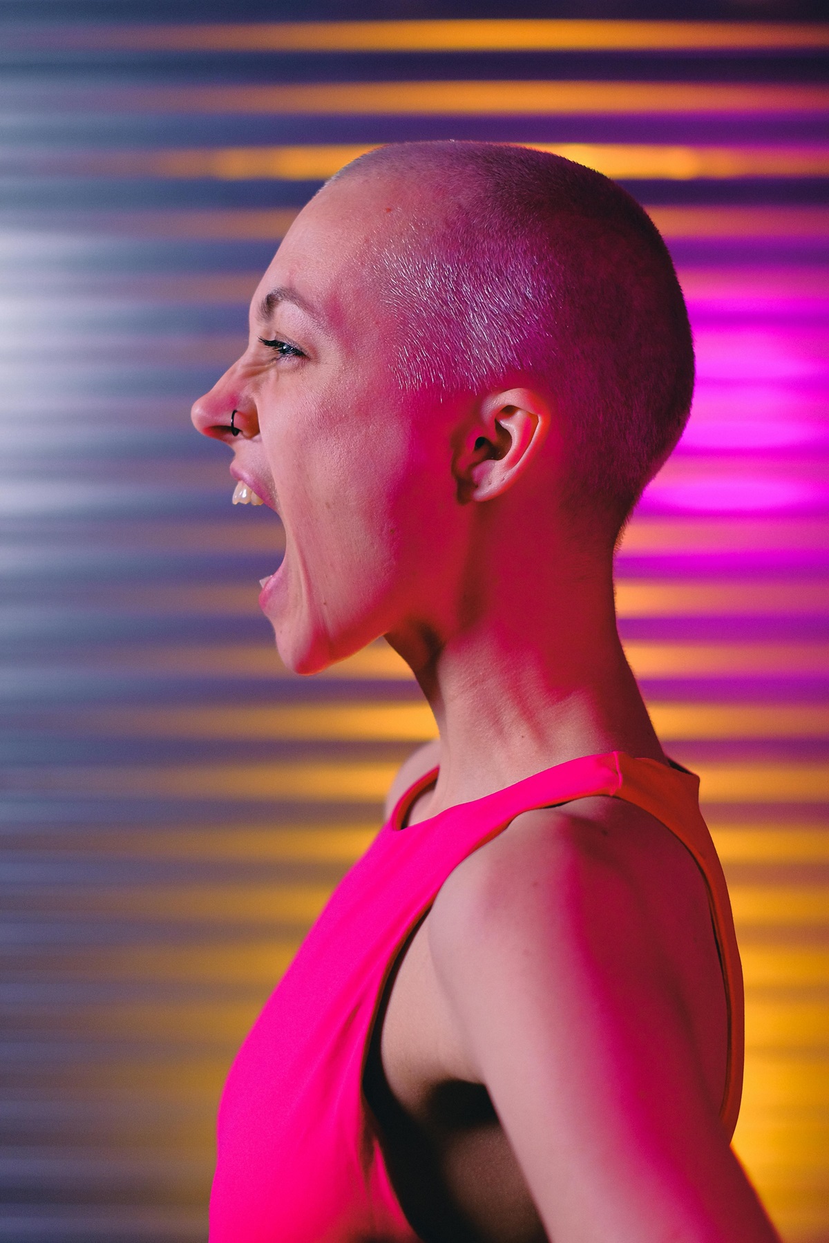 woman shouting