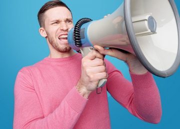 man with megaphone