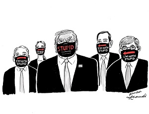 Trump wearing mask