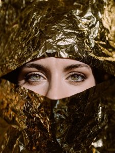 woman in tin foil