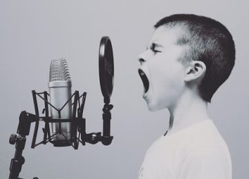 boy with microphone