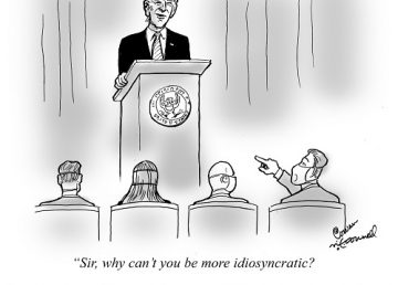 Biden's first press conference cartoon