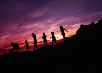 children sunset