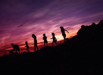 children sunset