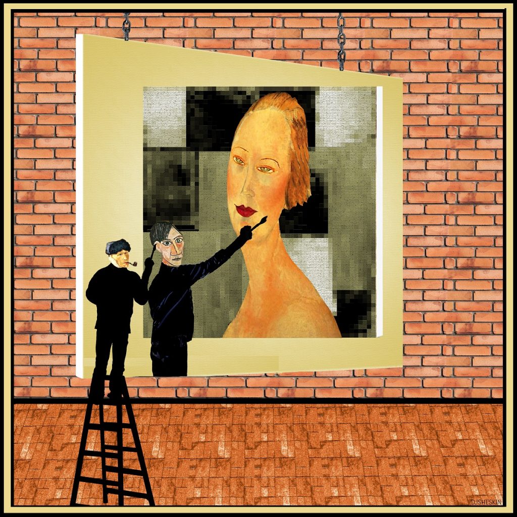 Van-Gogh-Painting-Picasso-Painting-a-Modigliani