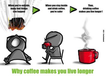 drinking coffee makes you live longer