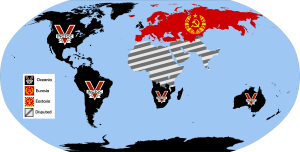 Map of powers in Orwell's 1984
