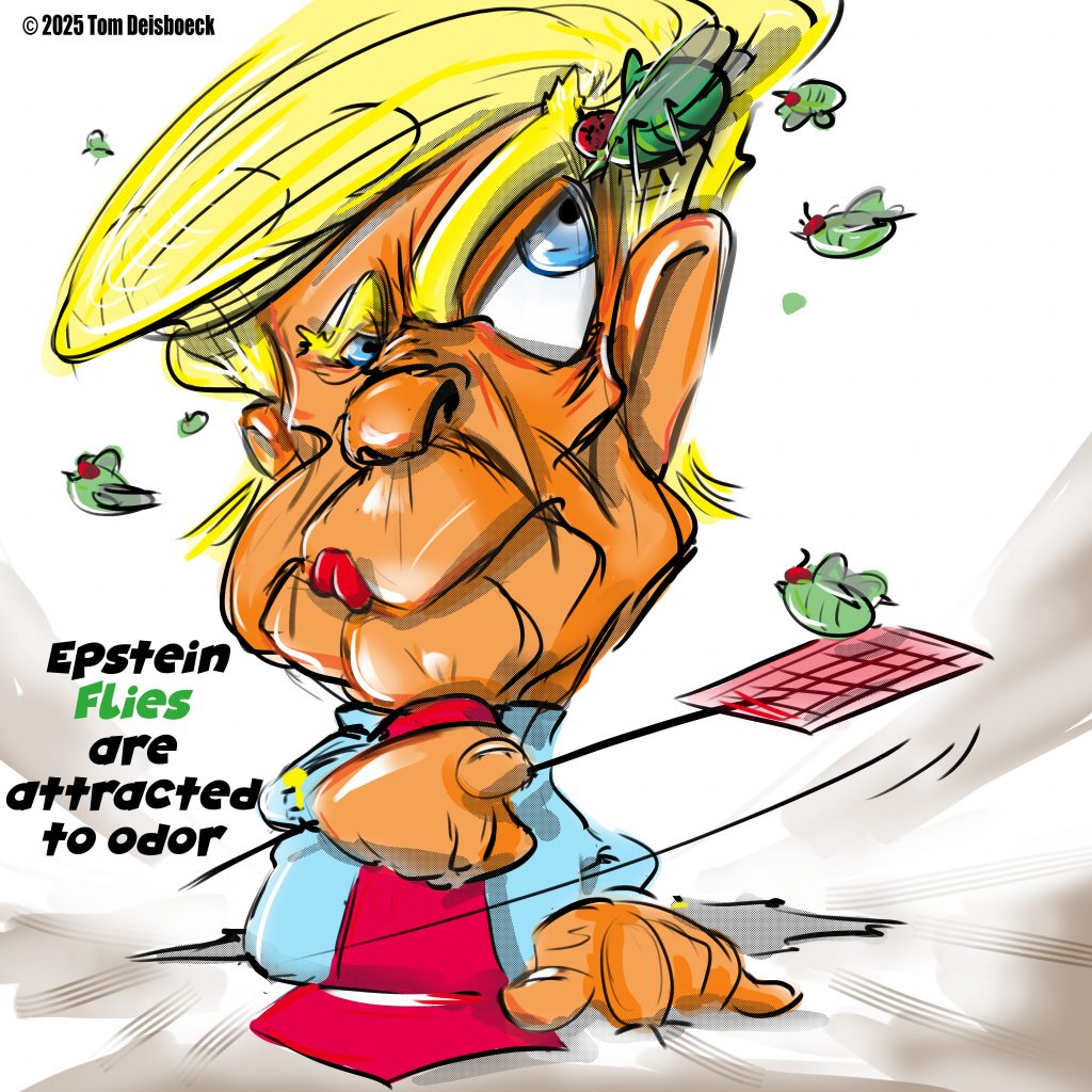 Trump swatting at Epstein flies