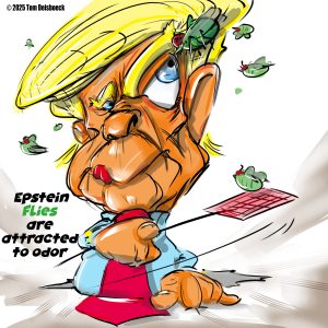 Trump swatting at Epstein flies