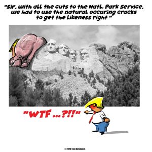 Trump's ass added to Mount Rushmore